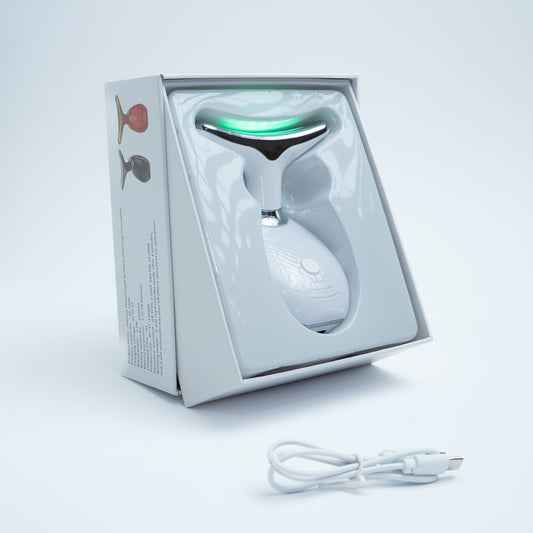Masajeador Facial y Cuello LED con Vibración